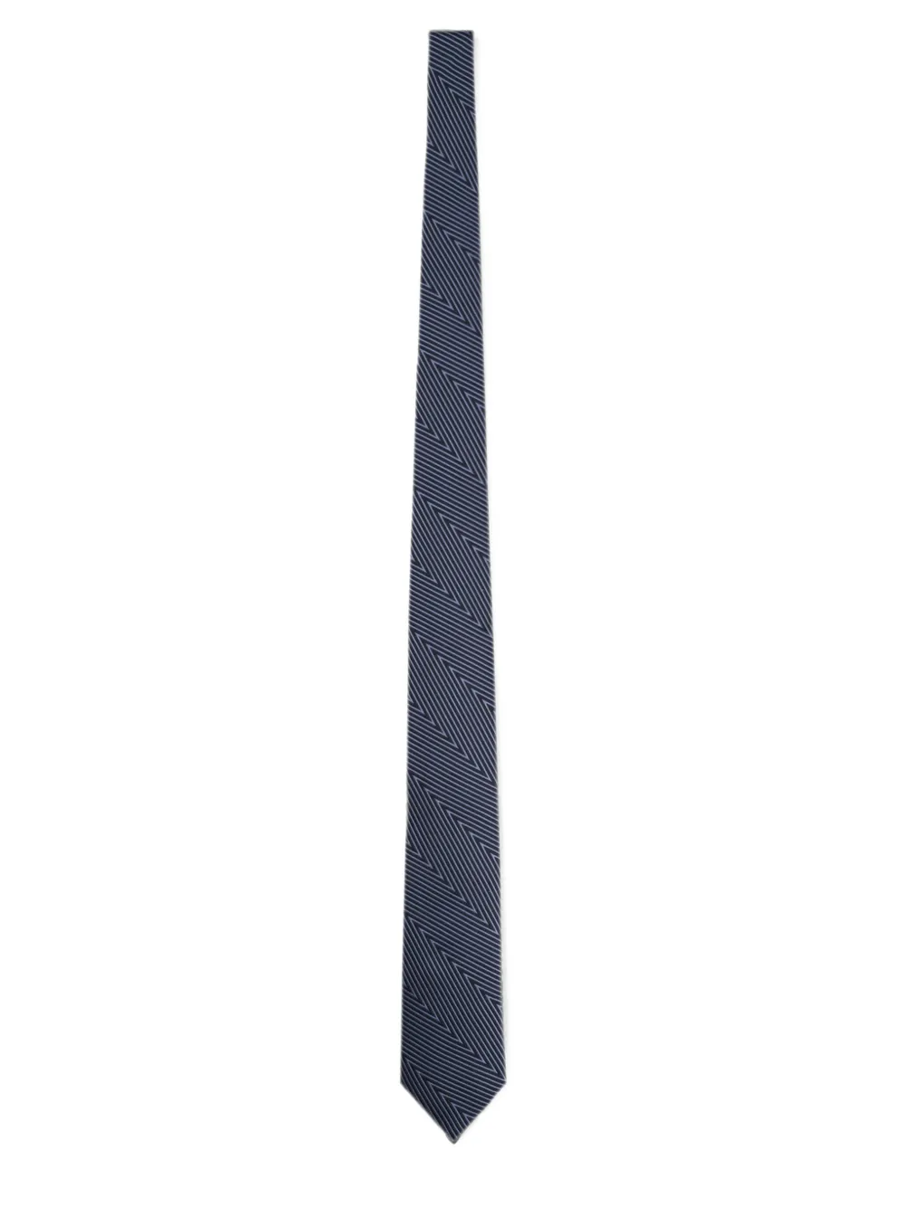 Giorgio Armani Stropdas met chevron patroon Blauw
