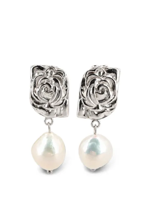 Magda Butrym rose-detail pearl-pendant earrings