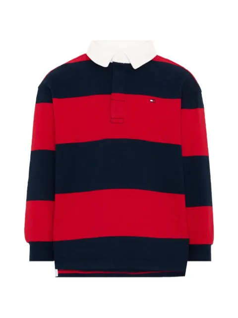 Tommy Hilfiger Junior playera tipo polo manga larga con rayas estampadas
