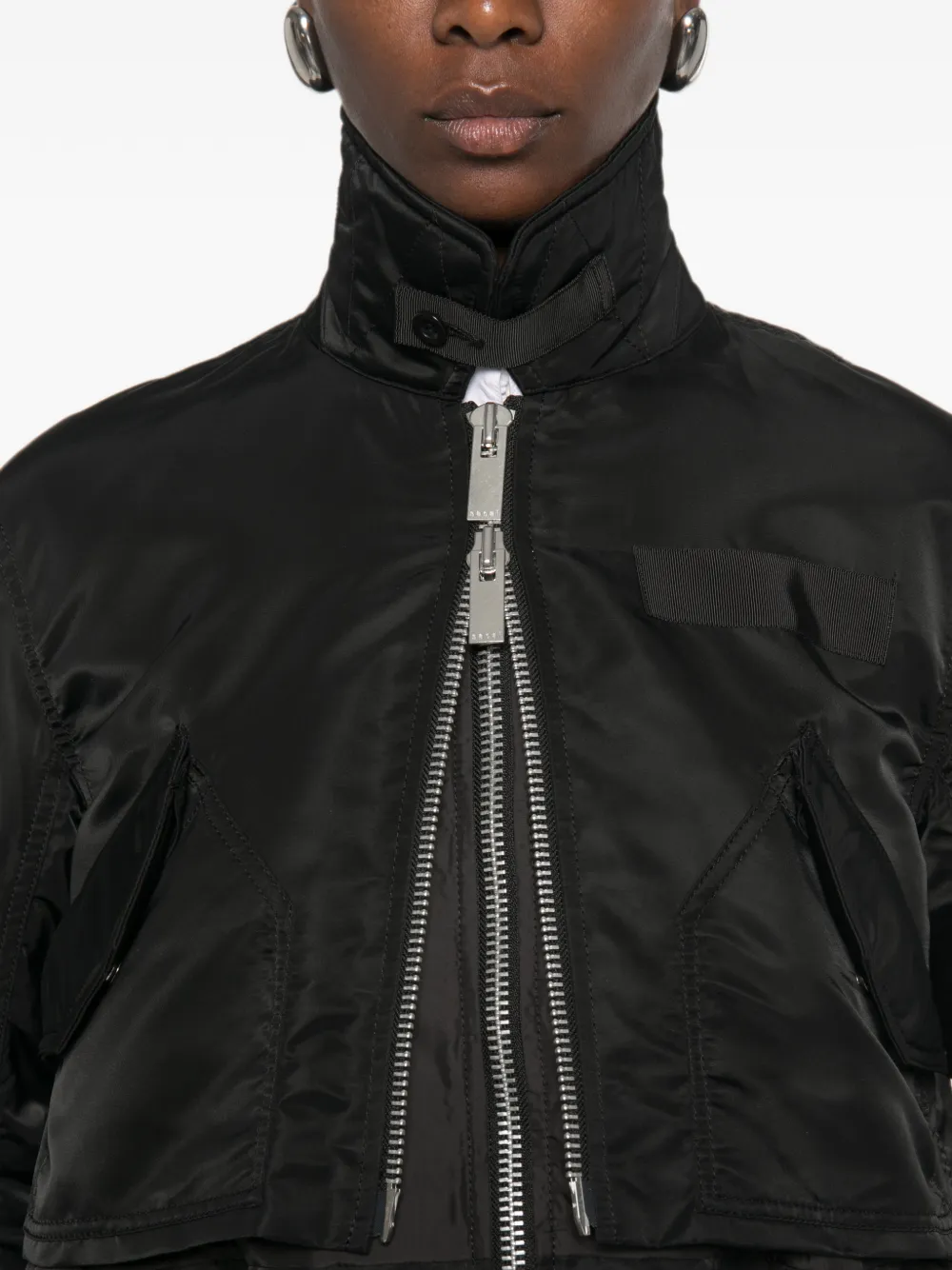 sacai Layered-design Jacket in Black, view 5