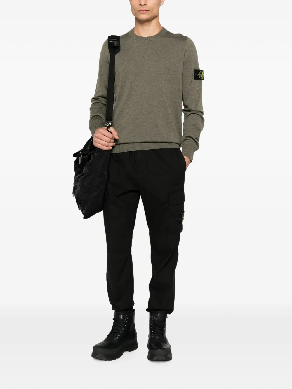 Stone Island Sweater met logopatch Groen