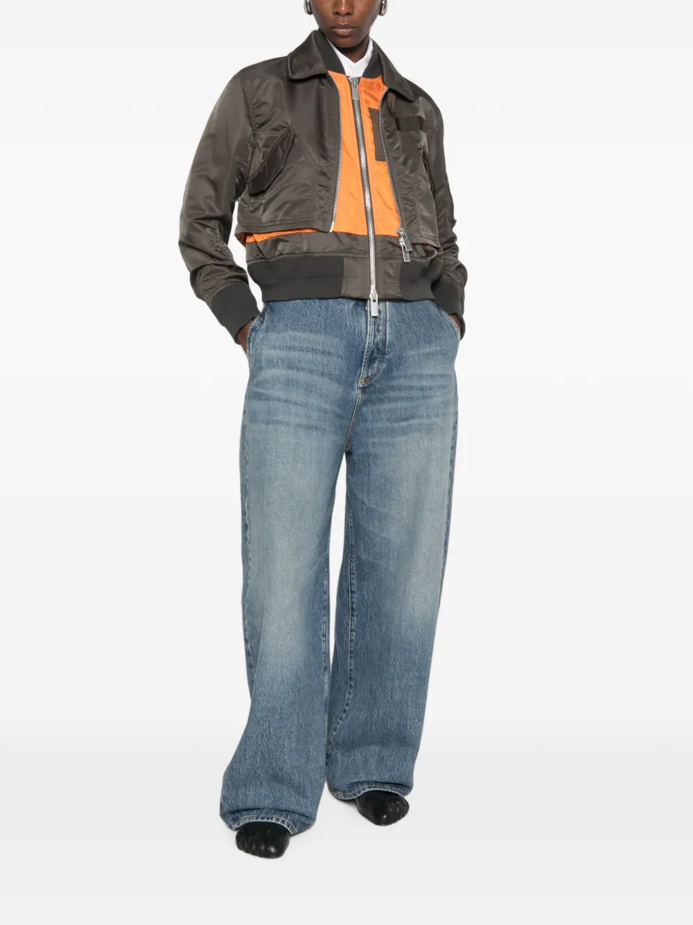 sacai Twill bomberjack Groen