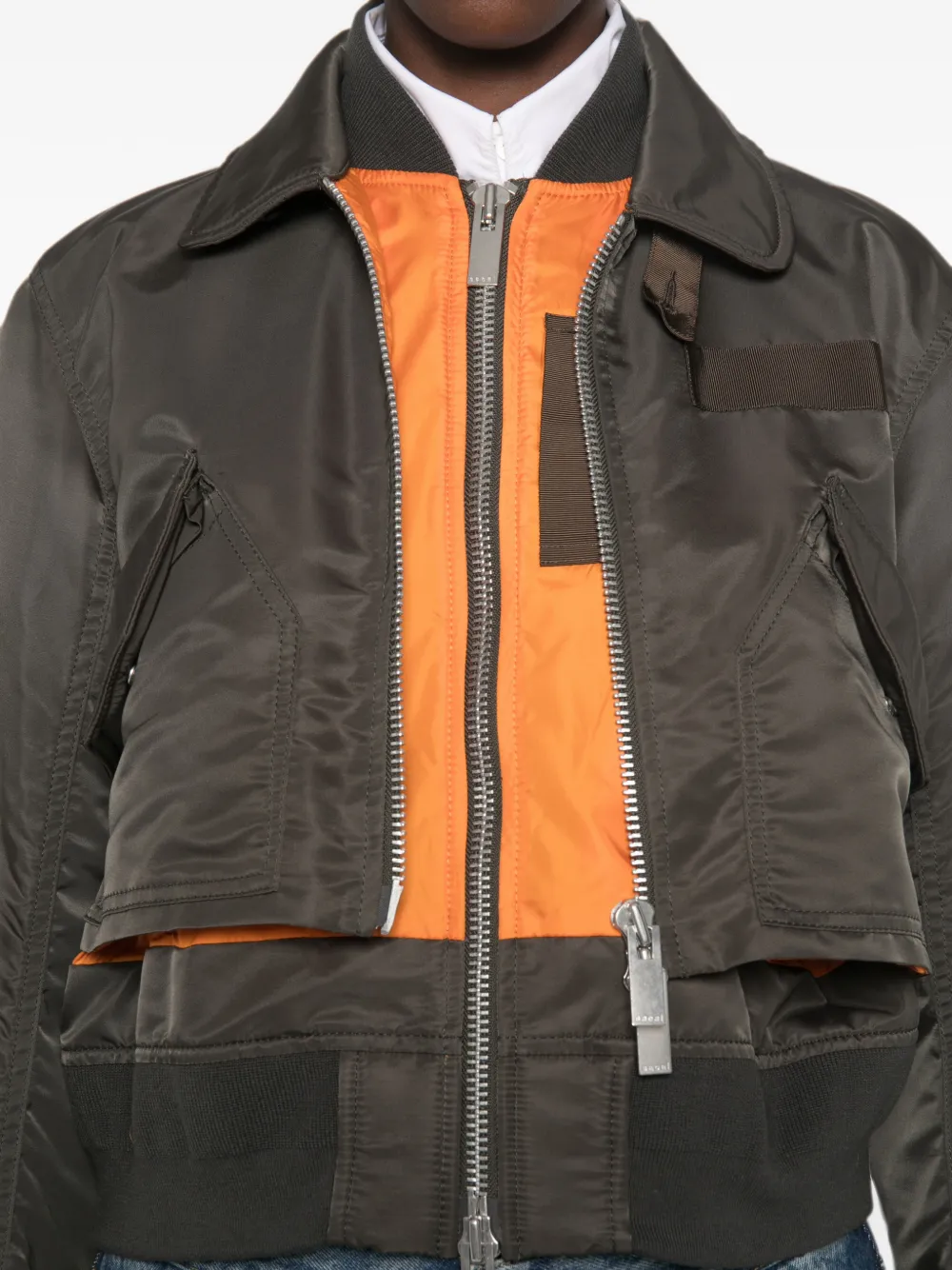 sacai Twill bomberjack Groen