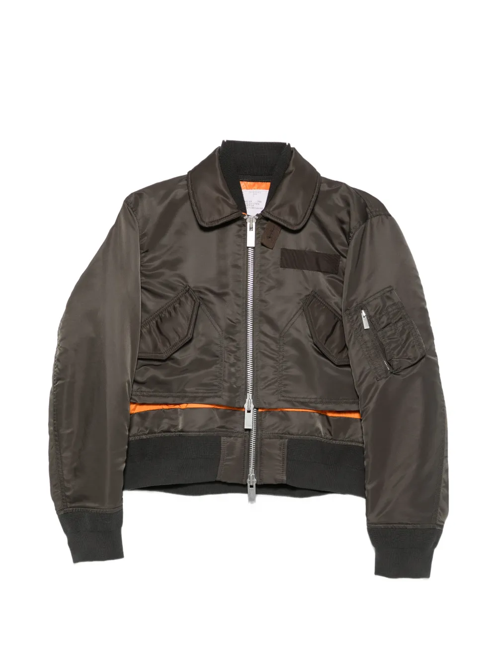 Sacai Layered-design Jacket In Green
