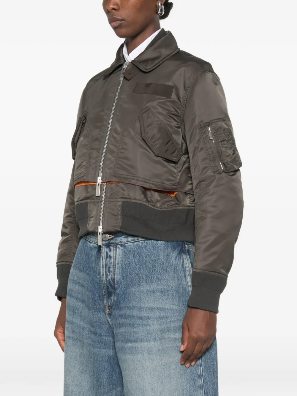 sacai Twill bomberjack Groen