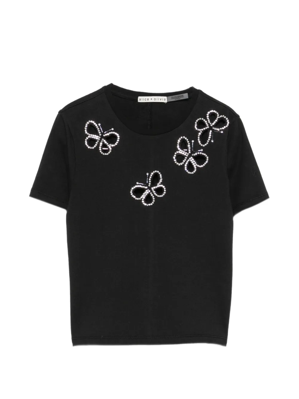 alice + olivia crystal-embellished T-shirt - Blau