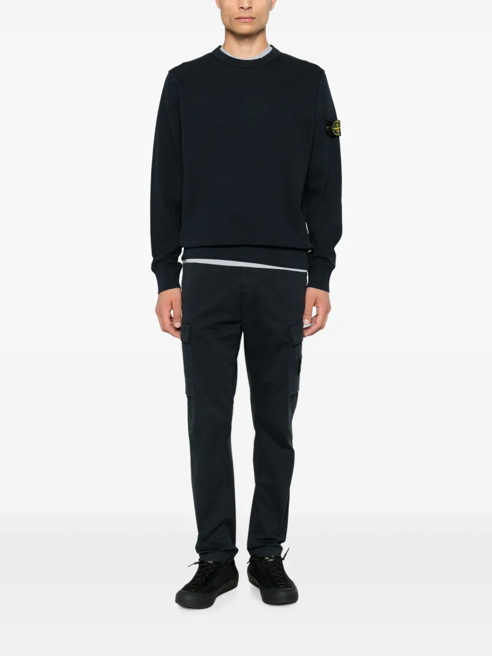 Stone Island Sweater met logopatch Blauw