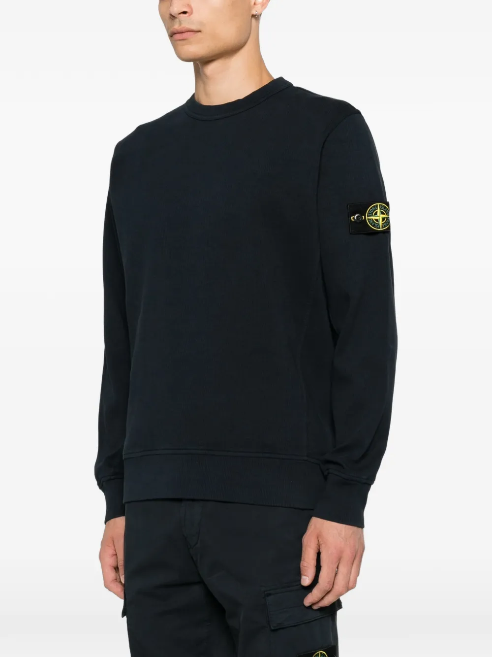 Stone Island Sweater met logopatch Blauw