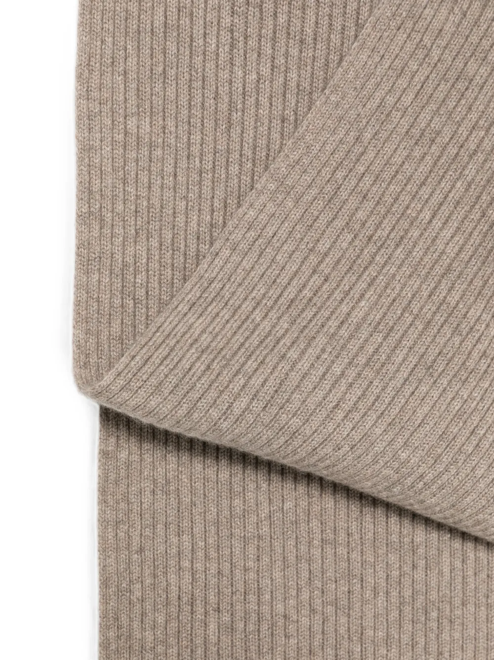 Brioni Ribgebreide sjaal Beige