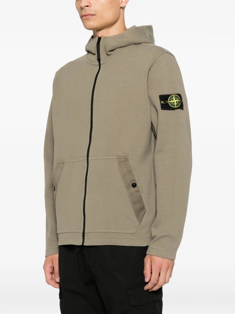 Stone Island Hoodie met logopatch Groen