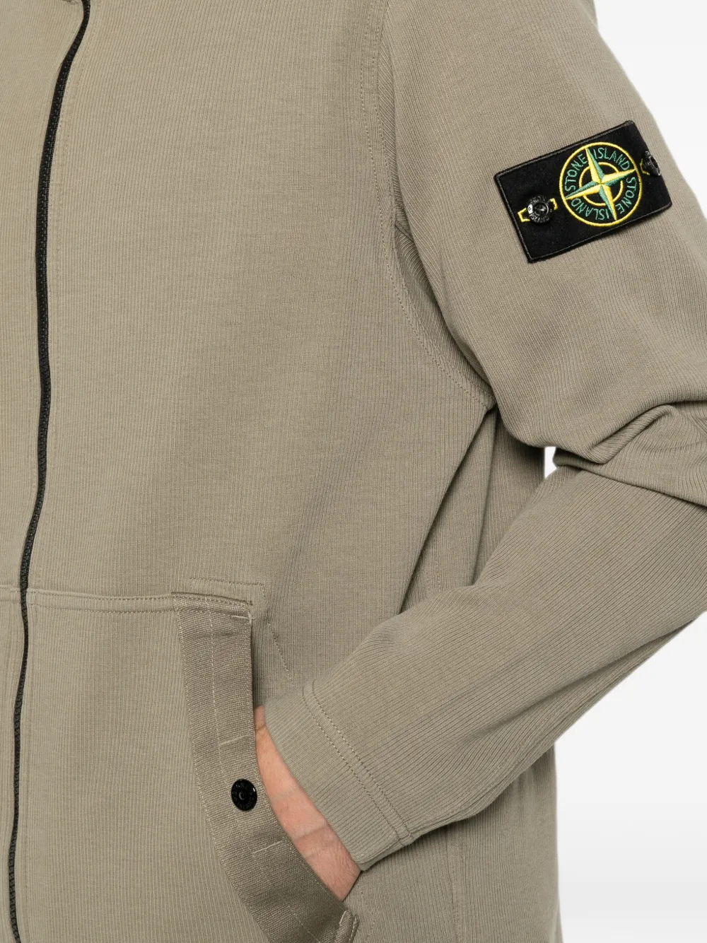 Stone Island Hoodie met logopatch Groen