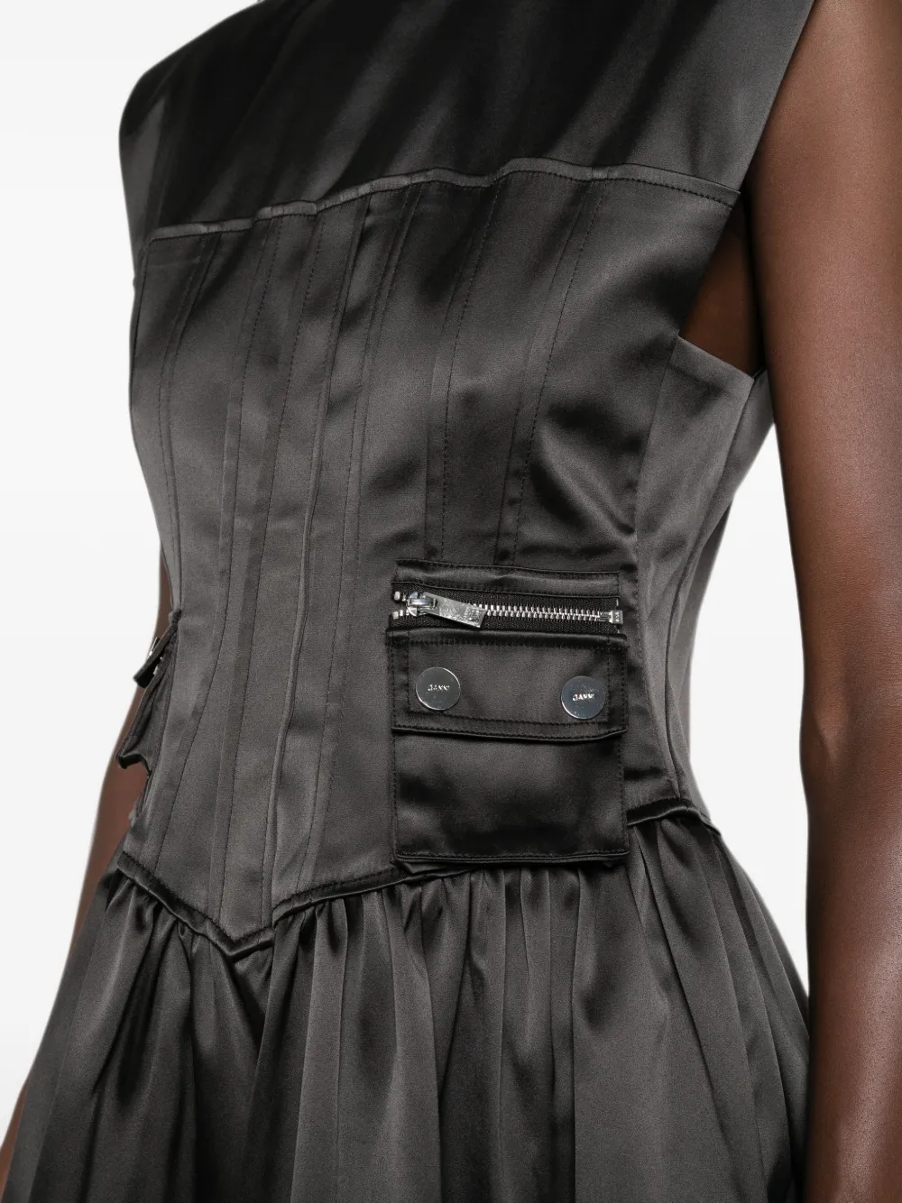 GANNI Mini-jurk met korset stijl Zwart