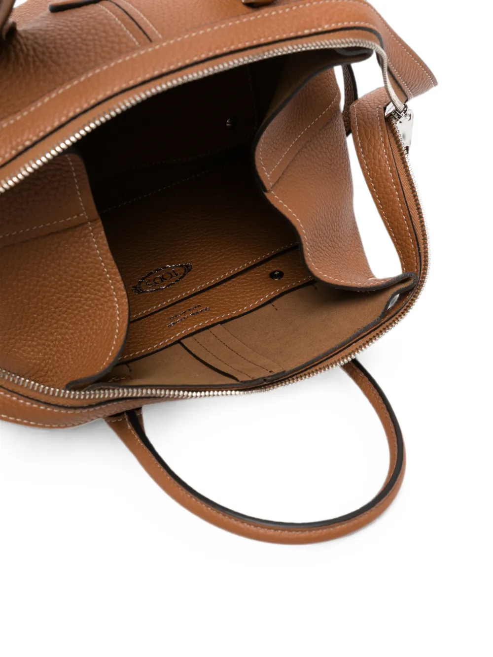 Tod's Mini-shopper met textuur en logo-patch Bruin
