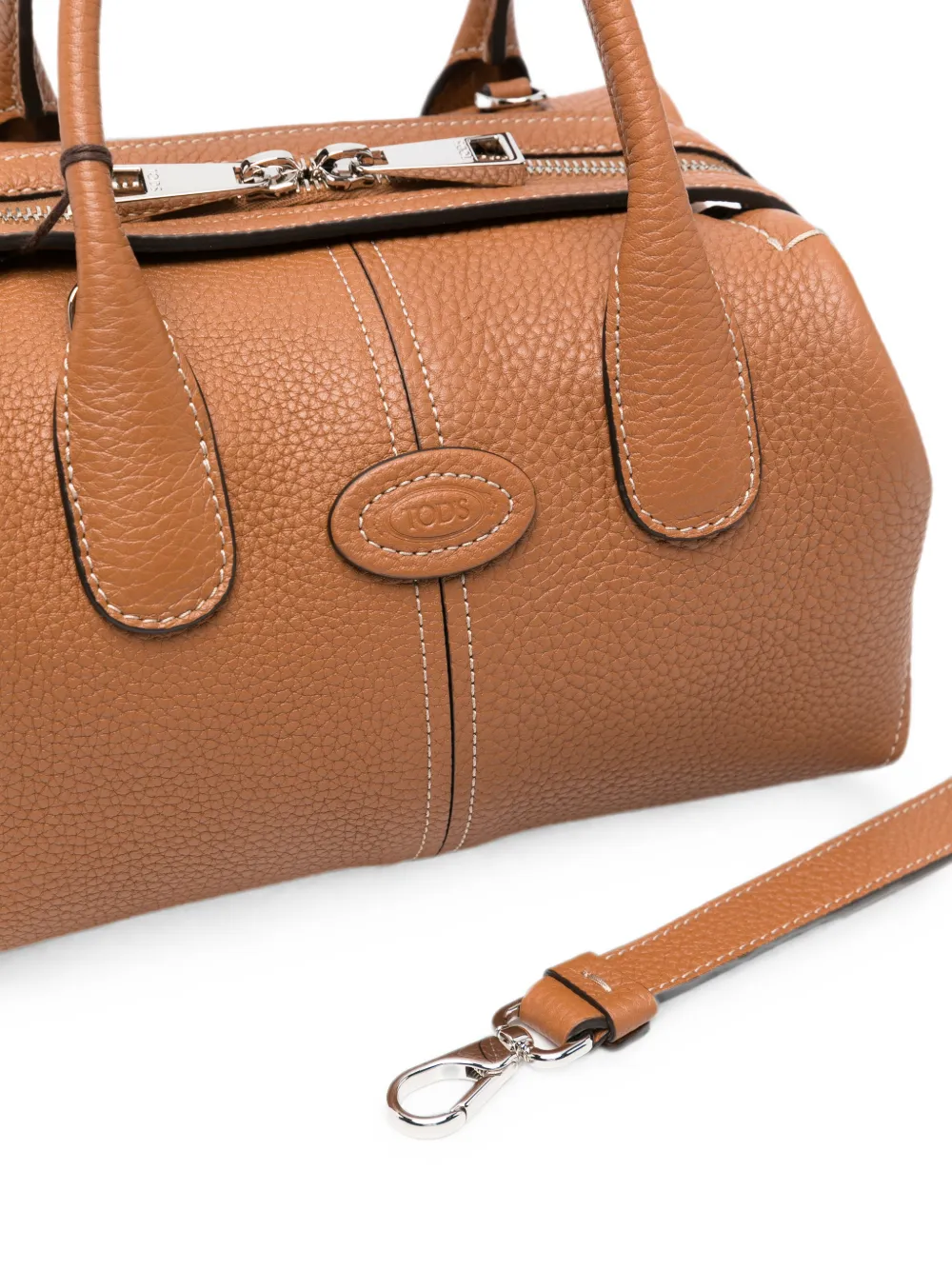 Tod's Mini-shopper met textuur en logo-patch Bruin