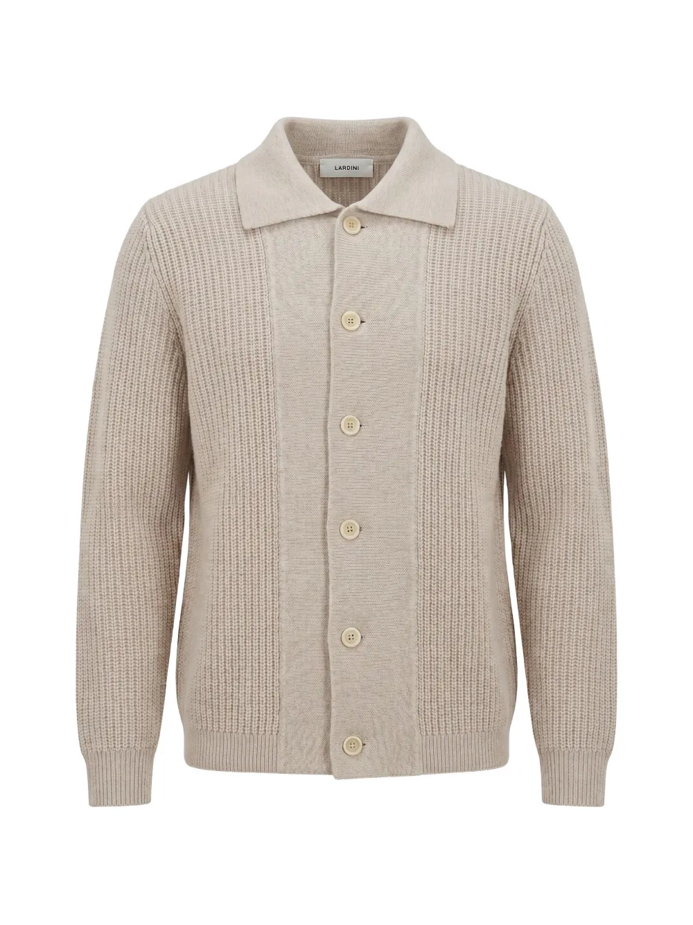 Lardini ribbed-knit button-down wool cardigan - Toni neutri