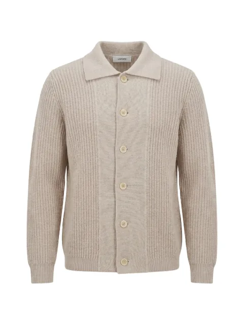 Lardini ribbed-knit button-down wool cardigan