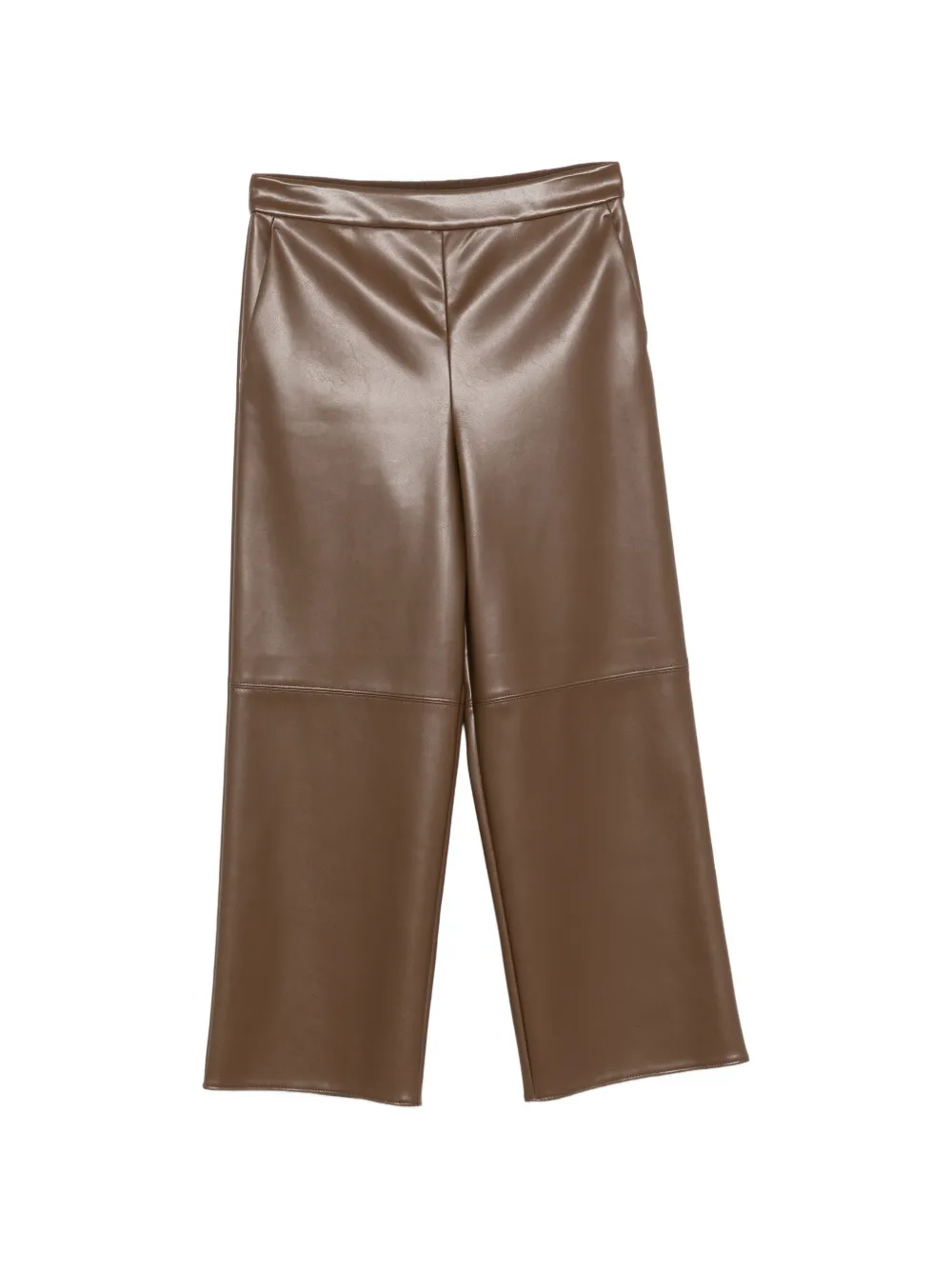 'S Max Mara faux-leather cropped trousers - Brown