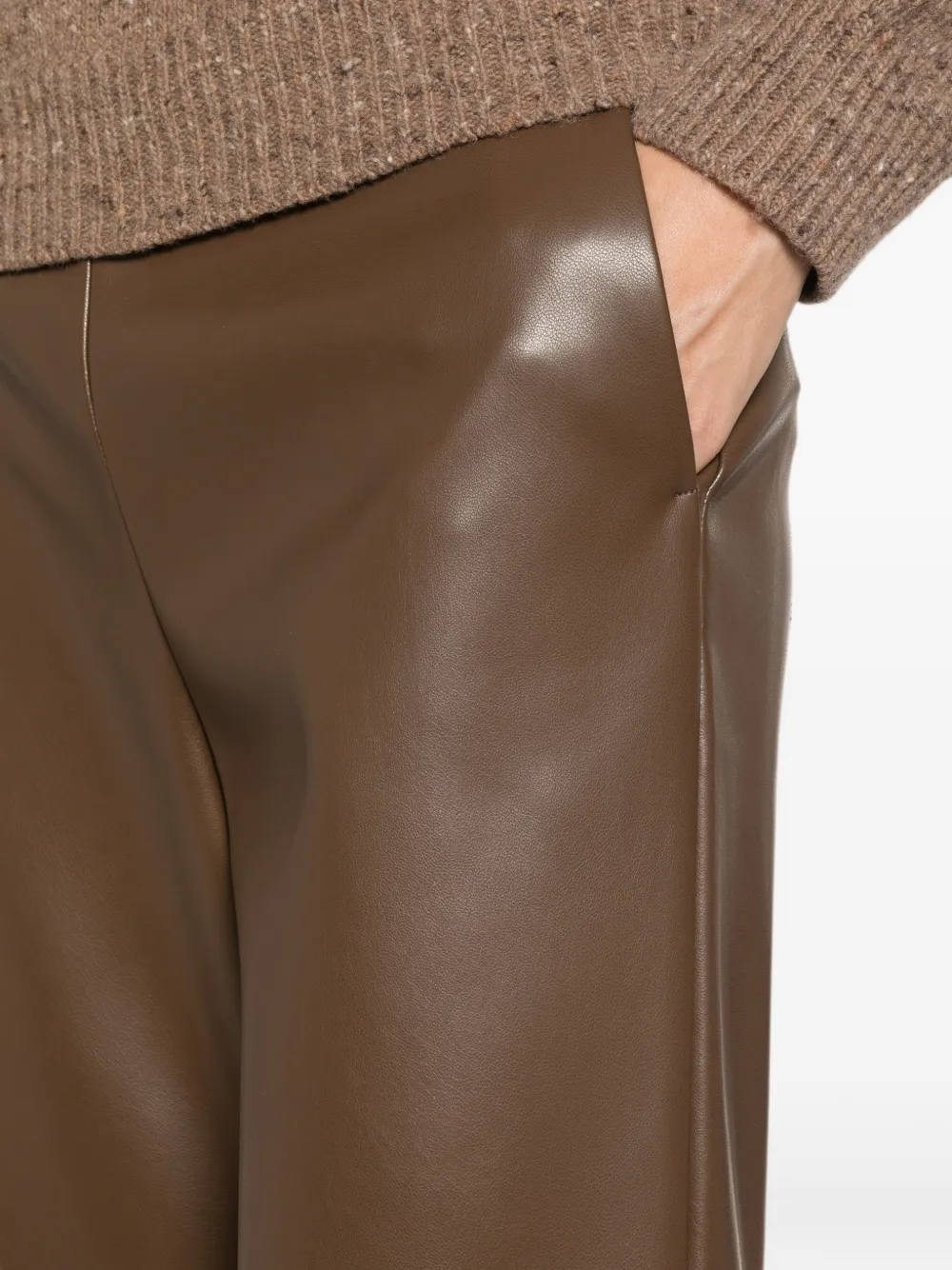 'S Max Mara faux-leather cropped trousers Bruin