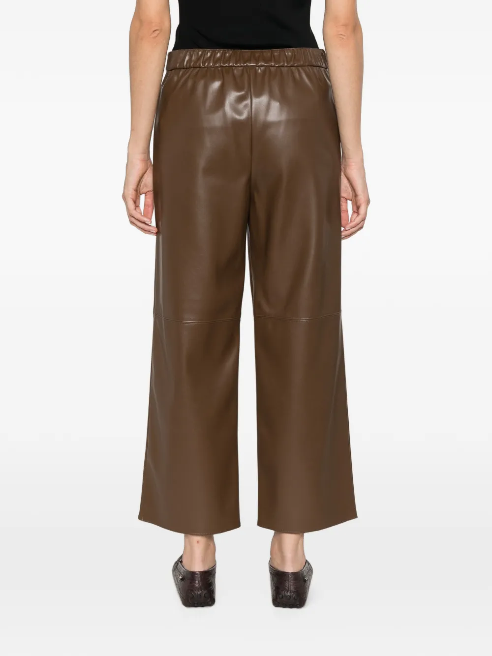 'S Max Mara faux-leather cropped trousers Bruin