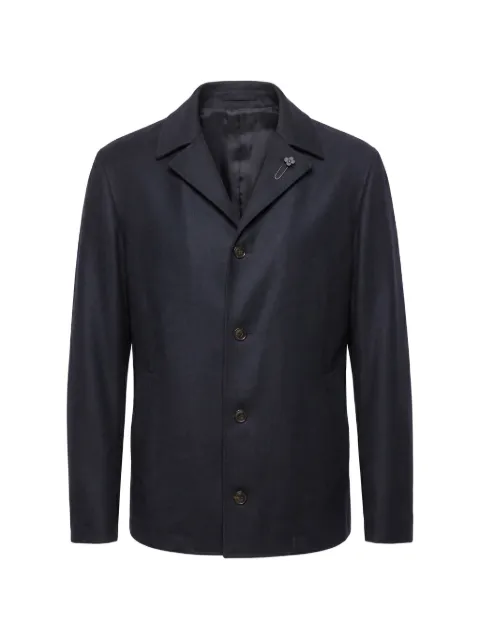 Lardini flower-detail wool shirt jacket