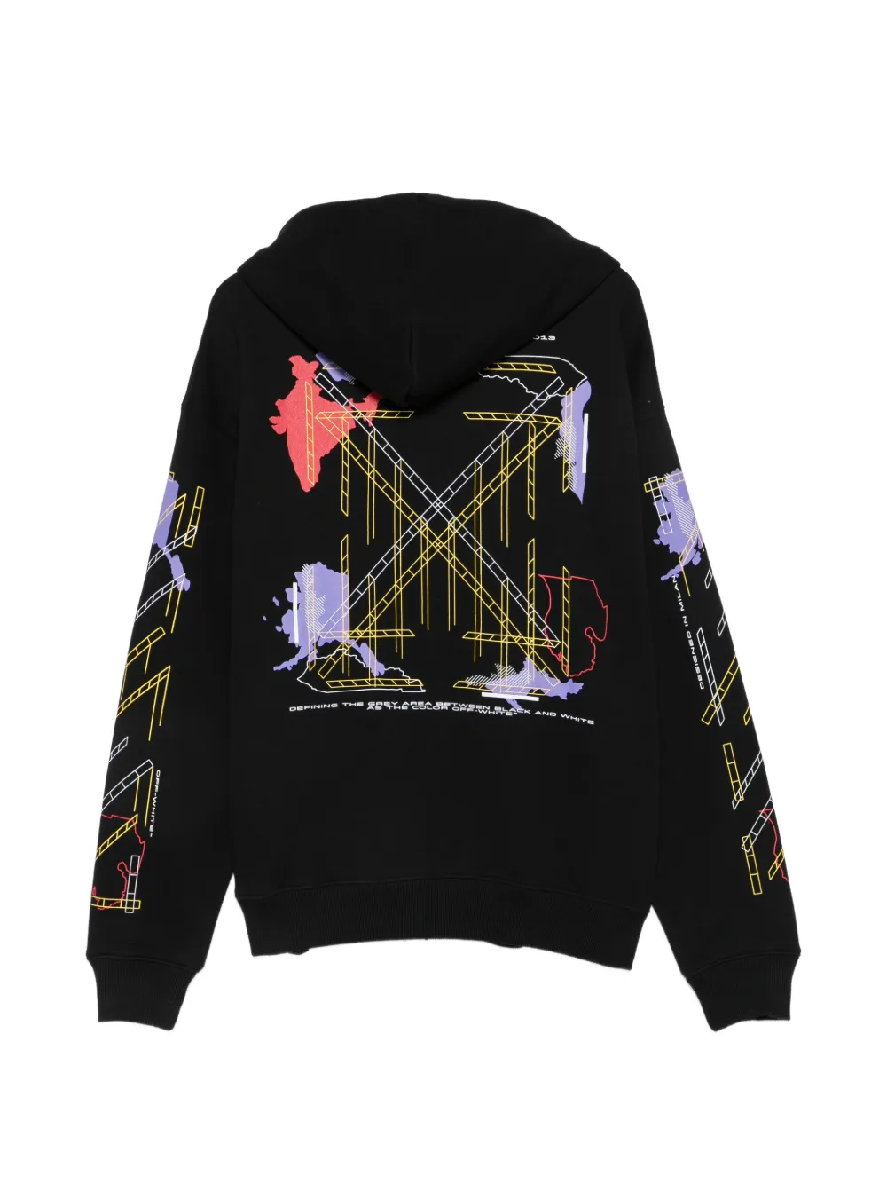 Off-White Arrows-print zip-up hoodie Zwart