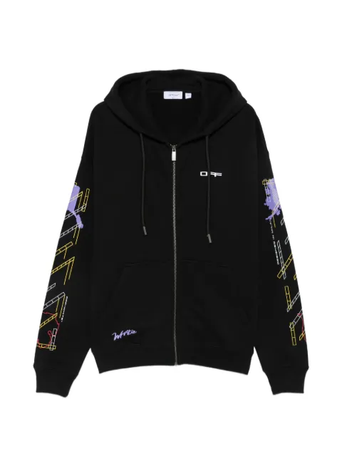 Off-White Arrows-print zip-up hoodie