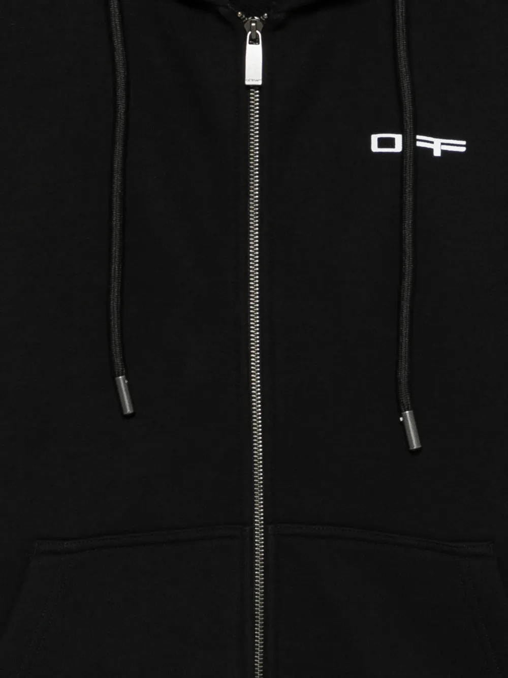 Off-White Arrows-print zip-up hoodie Zwart