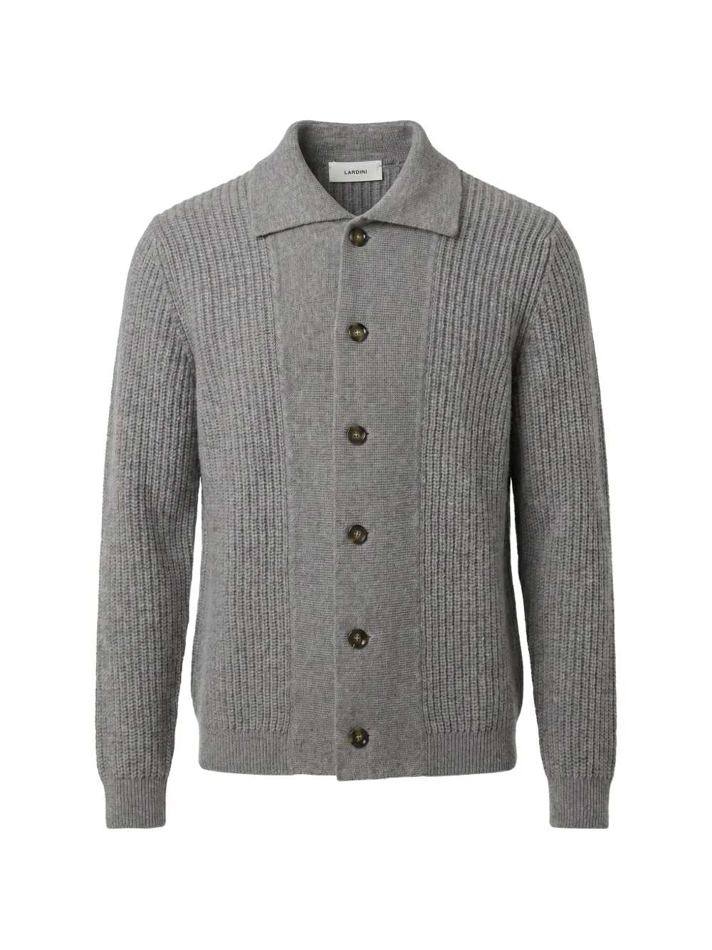 Lardini ribbed-knit wool cardigan - Grigio