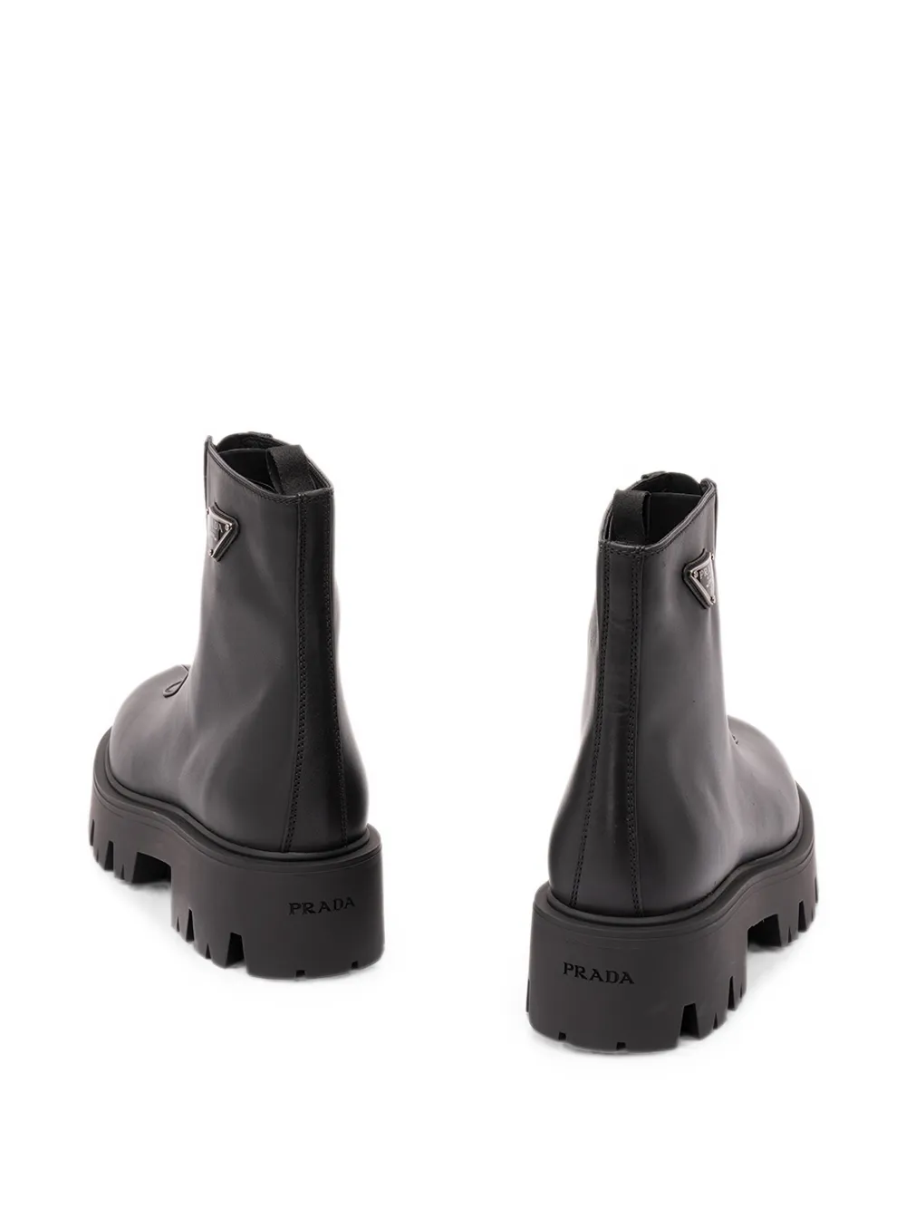 Prada zipper leather boots Zwart