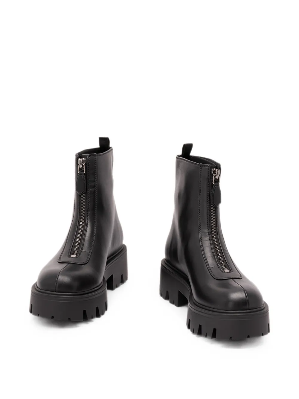 Prada zipper leather boots Zwart