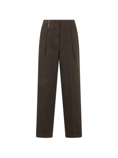 Peserico pleated-detail turn-up wide-leg trousers
