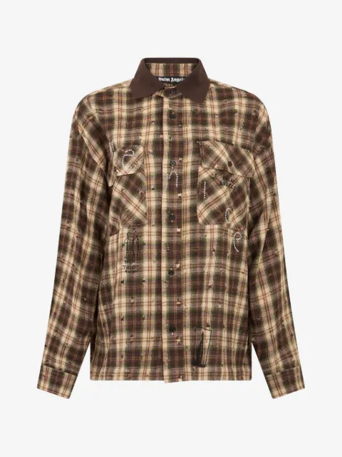 Palm Angels Surfer Dream check loose shirt