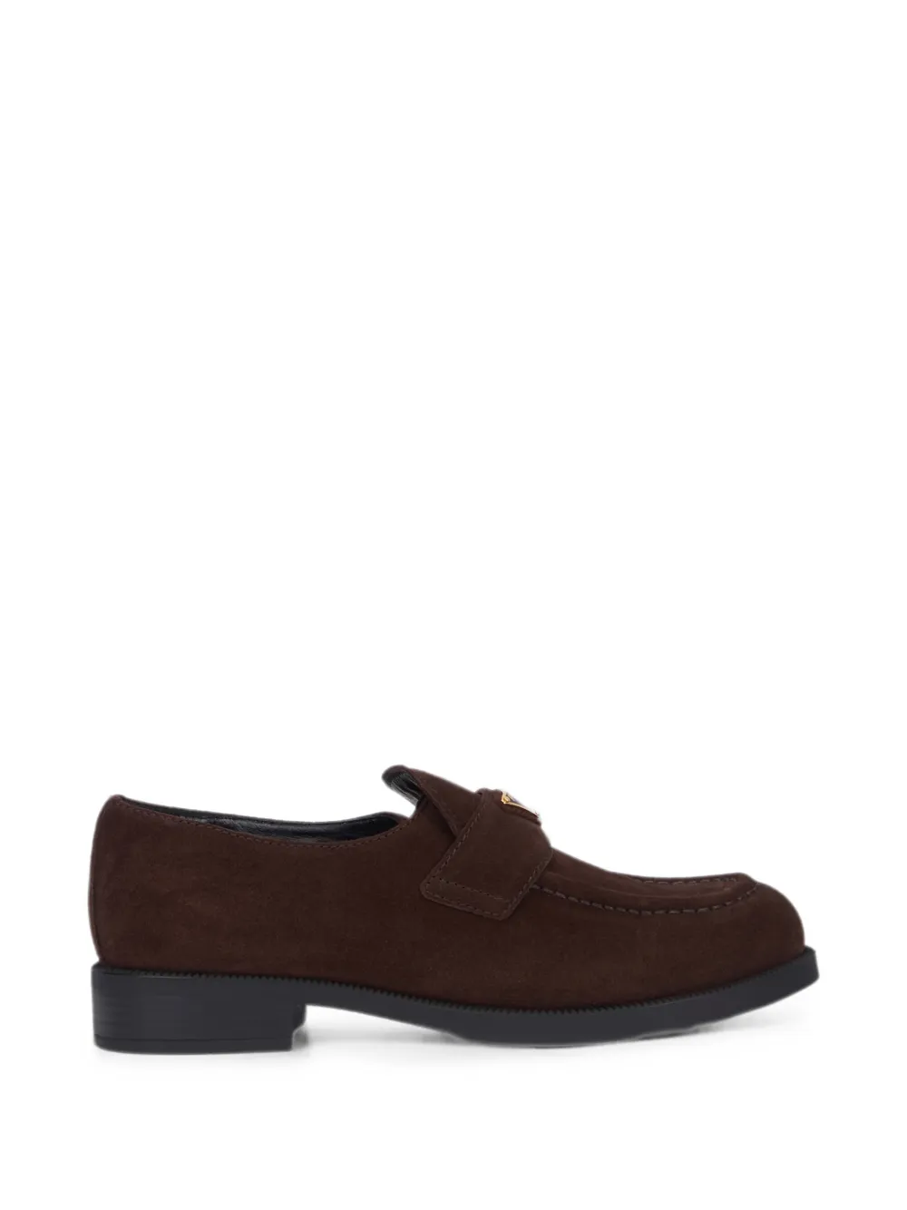 Prada logo-plaque suede loafers Bruin