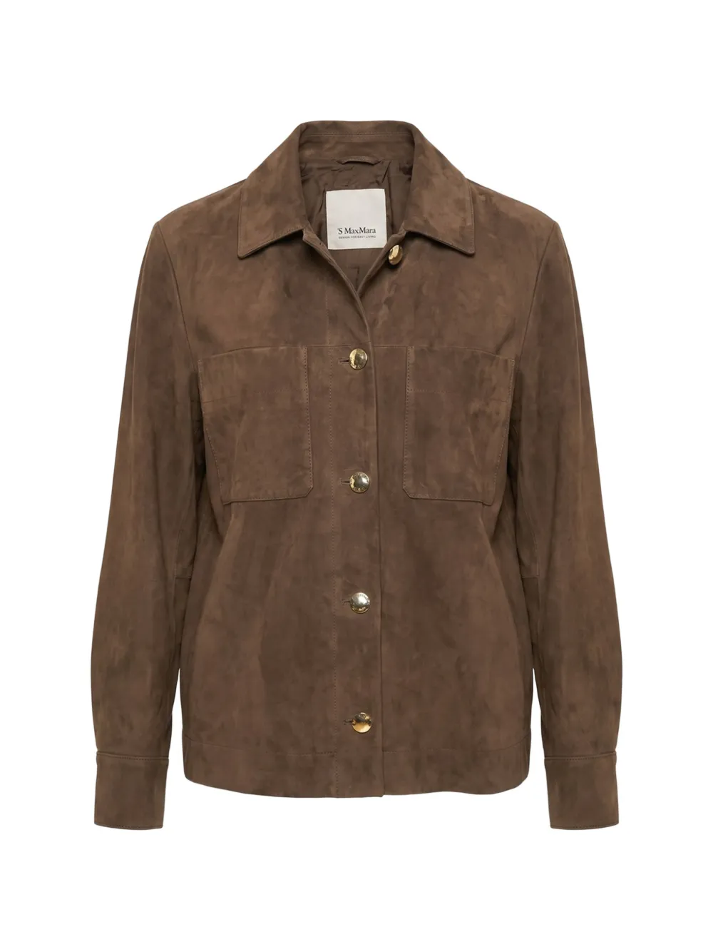 'S Max Mara Wildlederjacke mit aufgesetzten Taschen - Braun