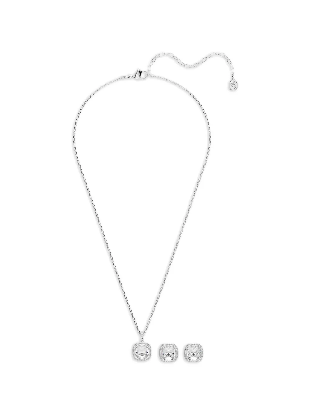Swarovski Una Angelic Set aus Halskette und Ohrring mit Kristallen - Silber