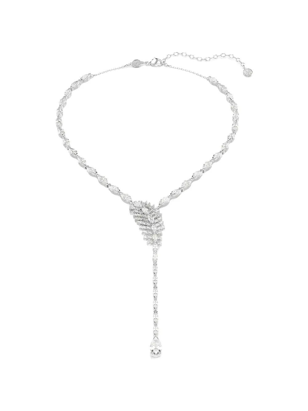 Swarovski crystal-embellished feather-motif necklace - Silber