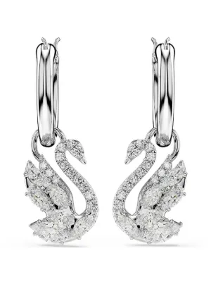 Swarovski Mesmera クリスタル ドロップピアス | シルバートーン