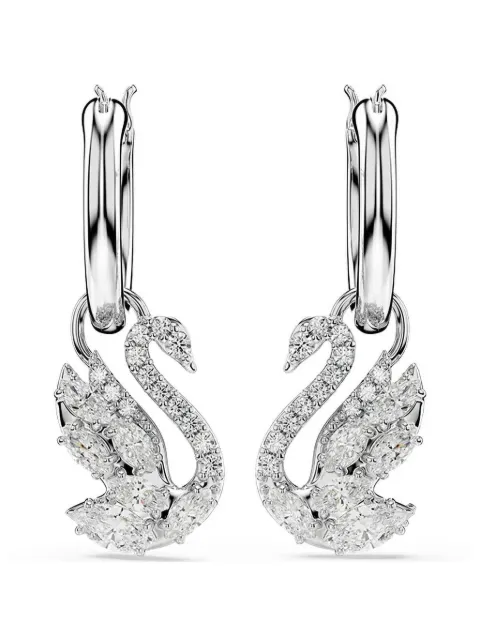 Swarovski Swan-motif drop earrings