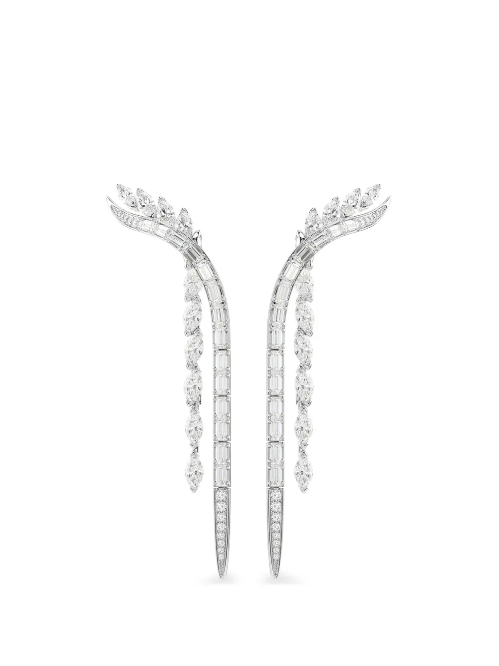 Swarovski crystal-embellished drop earrings - Silver