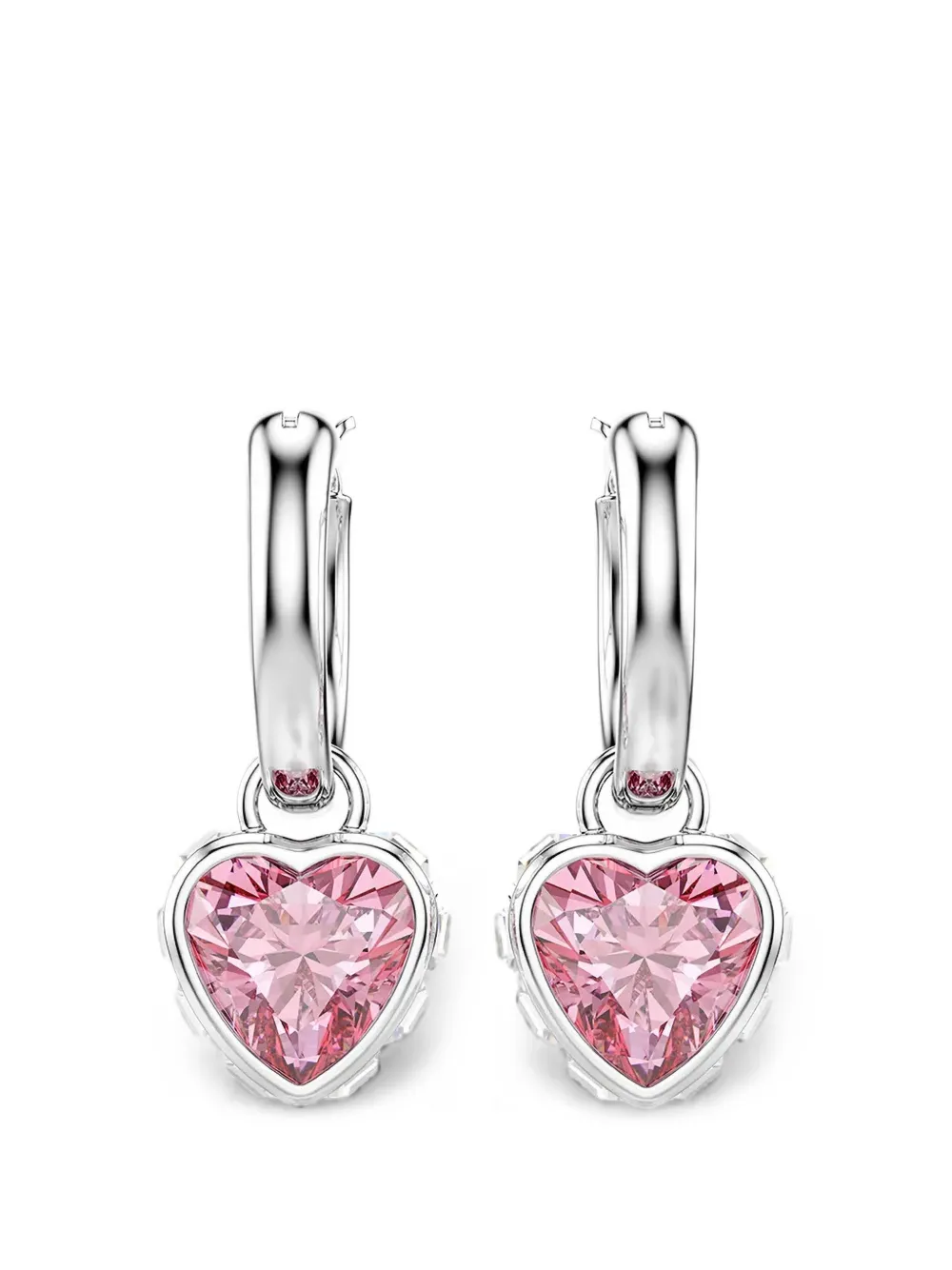Swarovski Chroma Ohrringe mit Herzanhänger - Silber