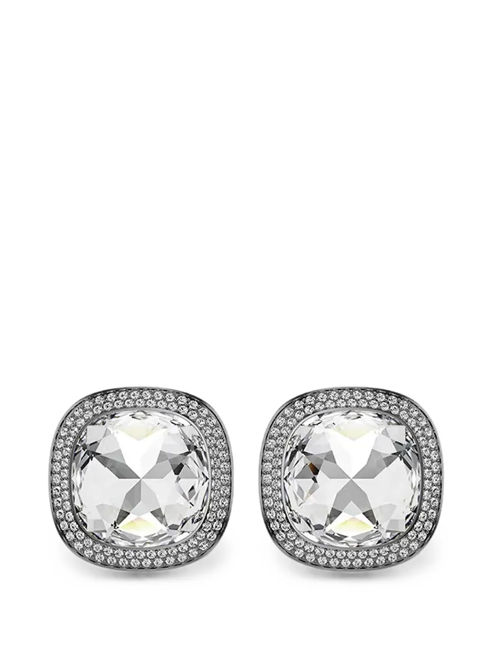 Swarovski Ohrclips mit Kristallverzierung - Silber