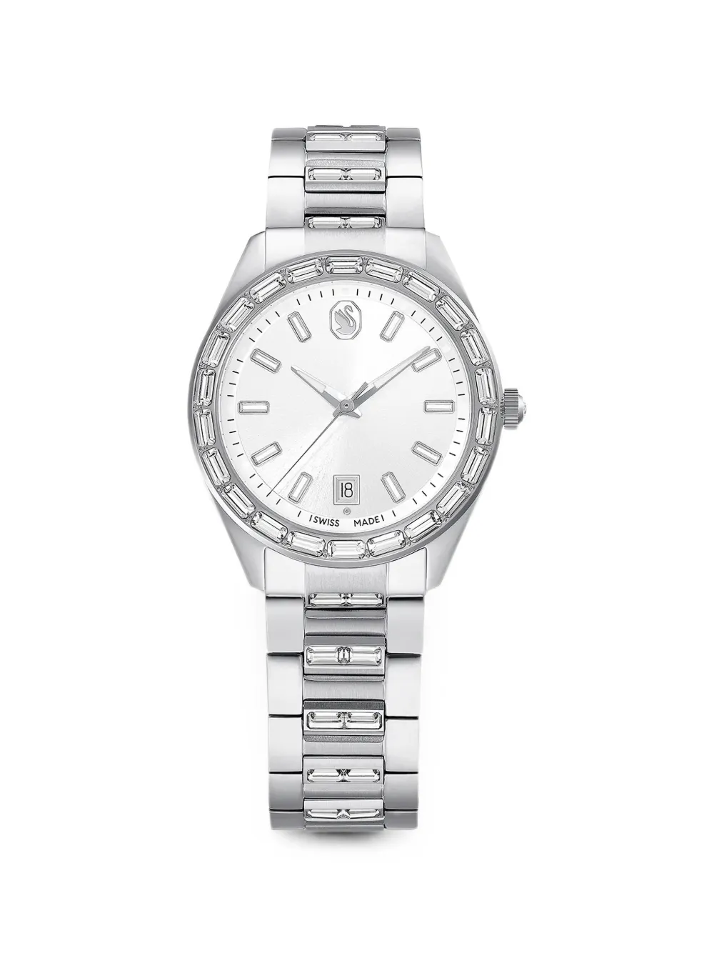 Swarovski Matrix Armbanduhr mit Kristallen 40mm - Silber