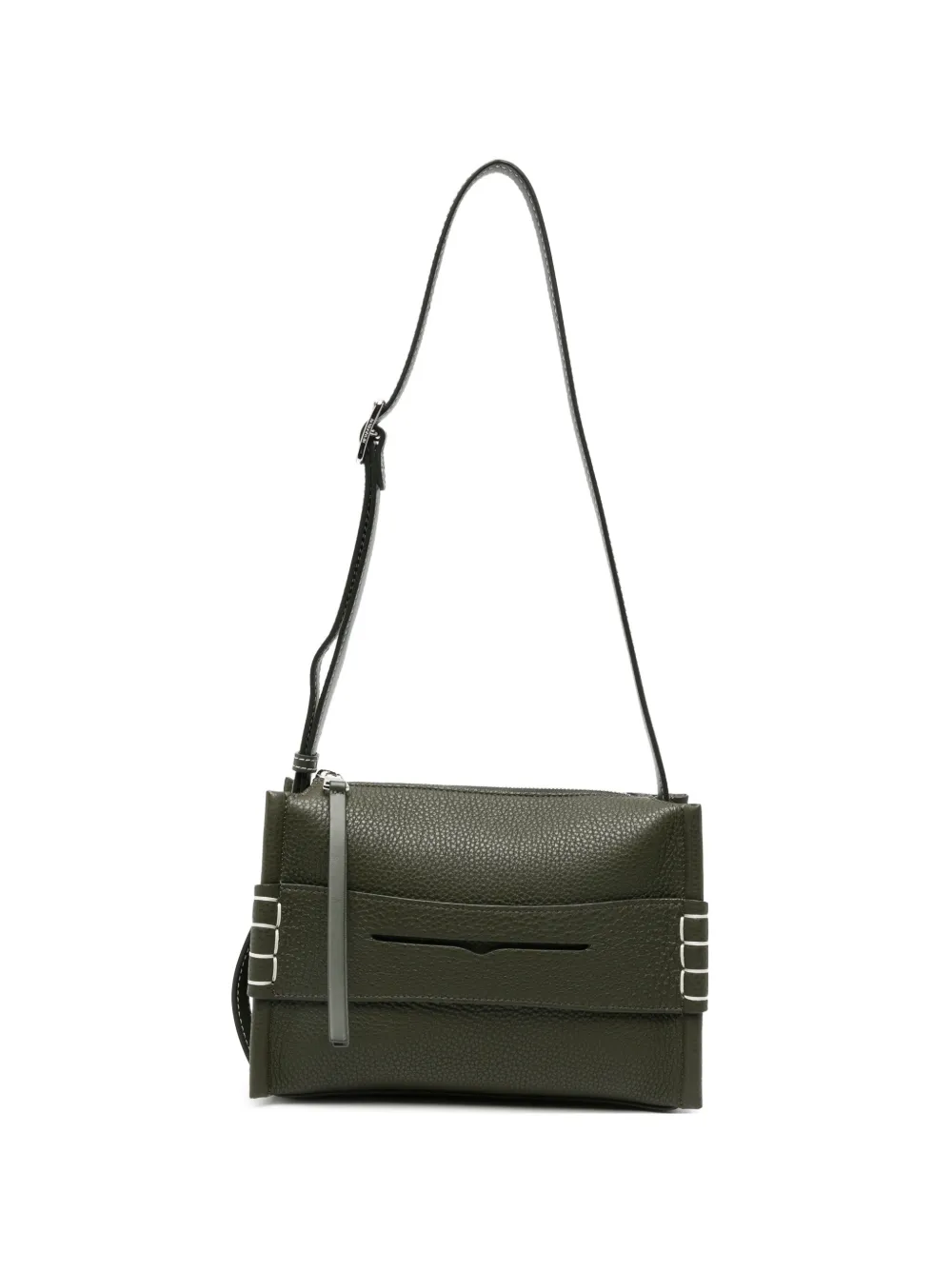JW Anderson small Keeper contrast-stitch leather cross body bag - Verde