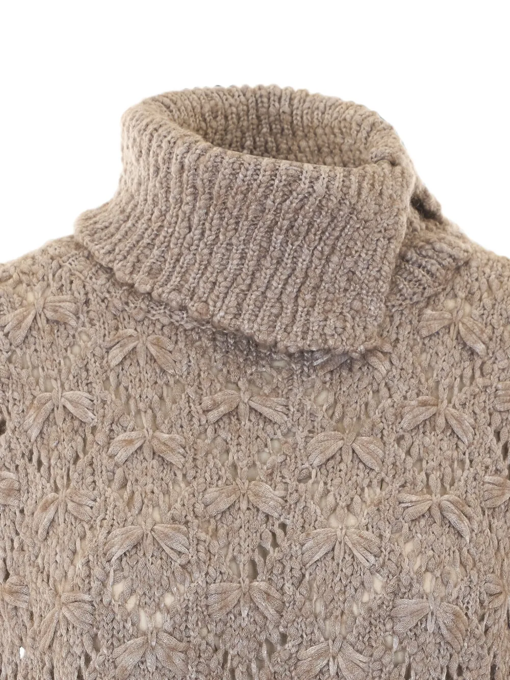 Fabiana Filippi Opengebreide poncho Beige