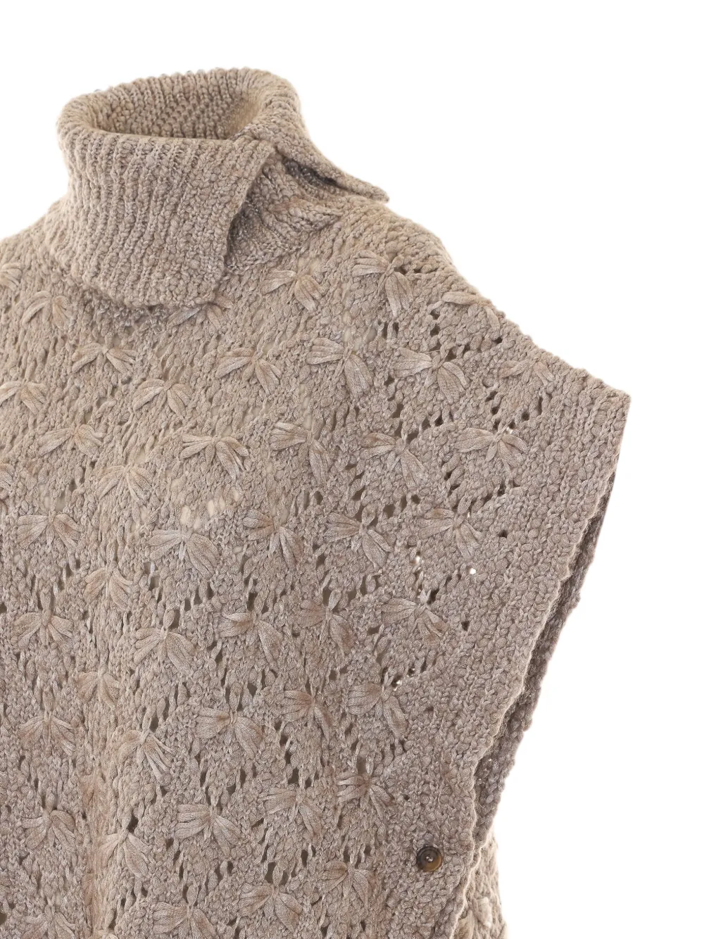 Fabiana Filippi Opengebreide poncho Beige
