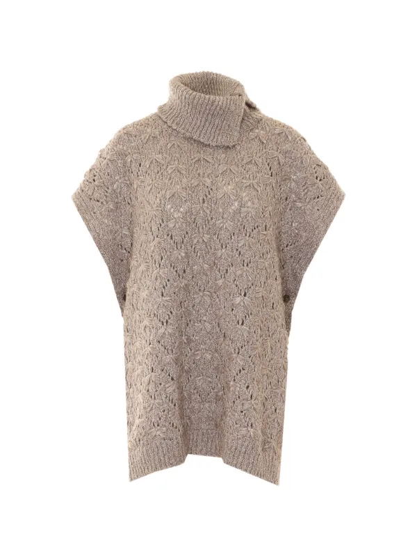 Fabiana Filippi オープンニット ポンチョ | ニュートラル | FARFETCH JP