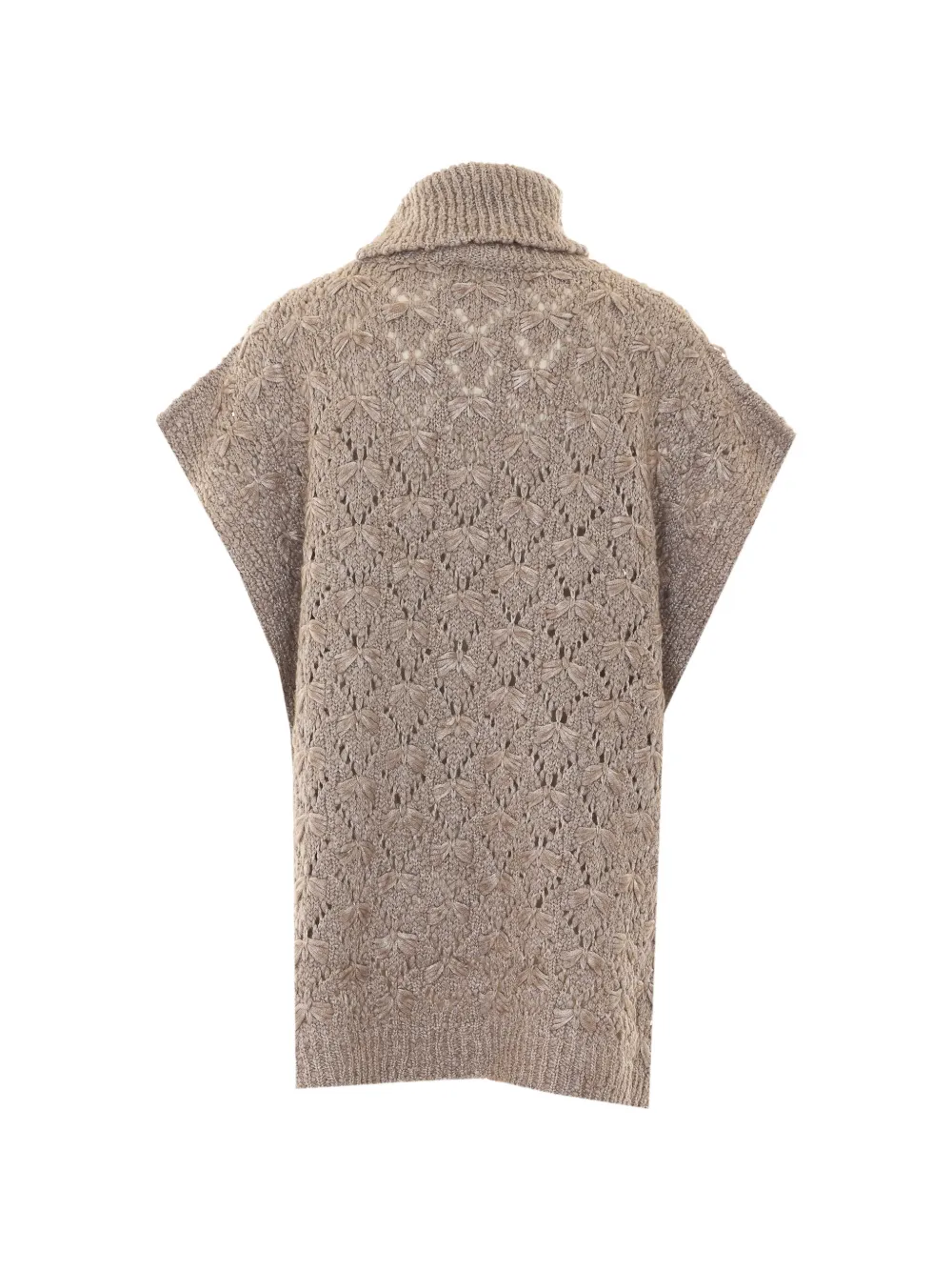 Fabiana Filippi Opengebreide poncho Beige