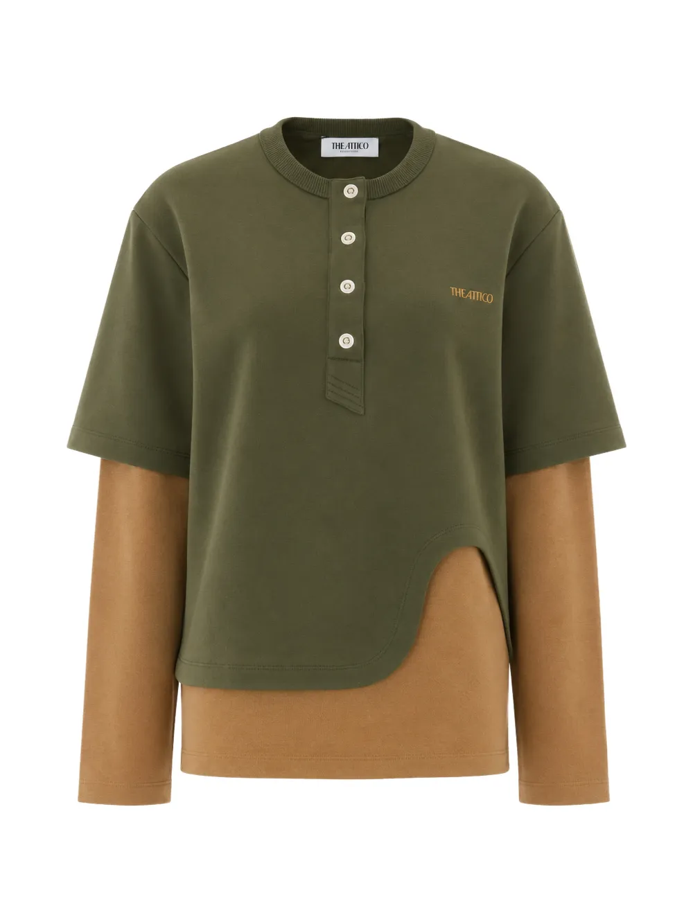 The Attico Logo layered sweater - Verde