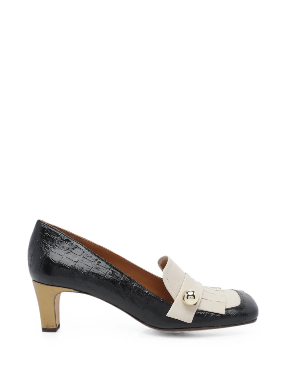 Chie Mihara Shimone pumps met krokodillen-reliëf Zwart