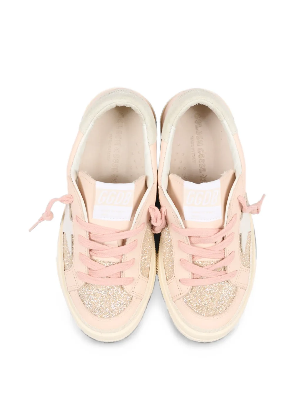 Golden Goose Kids May glitter-detail sneakers Roze